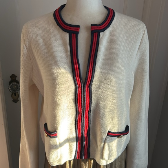 NWT J Crew Emilie Sweater Lady Jacket w/ Contrast Trim Sz. Large - Picture 7 of 8